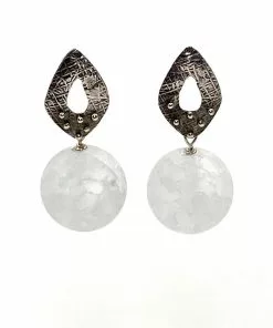 Gigi Kaufman Jewelry Gifts By Recipient Crystal Rounds With Oxidized Silver PostEarrings