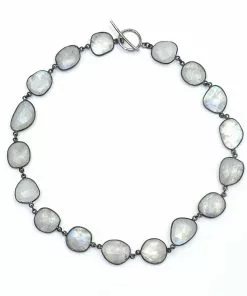 Gigi Kaufman Jewelry Gifts By Recipient Large Moonstones Set In Oxidized Silver Necklace