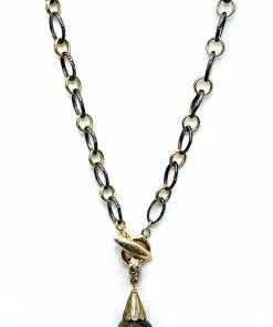 Gigi Kaufman Jewelry Mixed Metal Necklace With Labradorite Charm