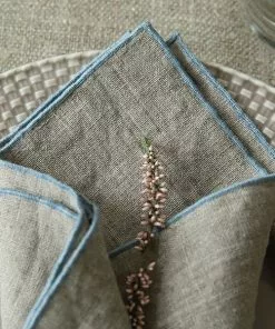 Linen Me Gifts By Occasion Natural Stone Blue Linen Napkin