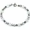 Gigi Kaufman Jewelry Grey Mother Of Pearl & Cracked Crystal Necklace