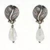 Gigi Kaufman Jewelry Moonstone Tear Drop And Sterling Silver Leaf Earrings