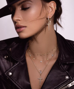 Wedding Jude Frances Lisse Long Dagger Pave Cross Pendant