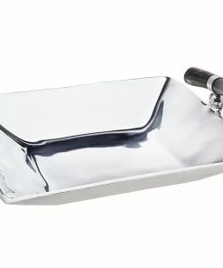 Godinger SQUARE TRAY WITH HORN HANDLES