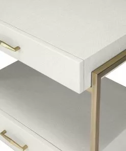 Interlude BEDSIDE CHEST FAUX LINEN