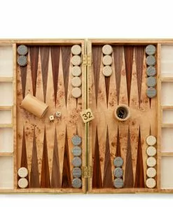 Aerin Wood & Croc Leather Backgammon Set