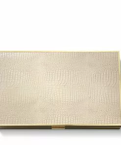 Aerin Wood & Croc Leather Backgammon Set