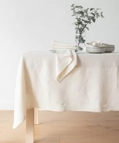 Linen Me Dining Tablecloth Cream Linen Lara