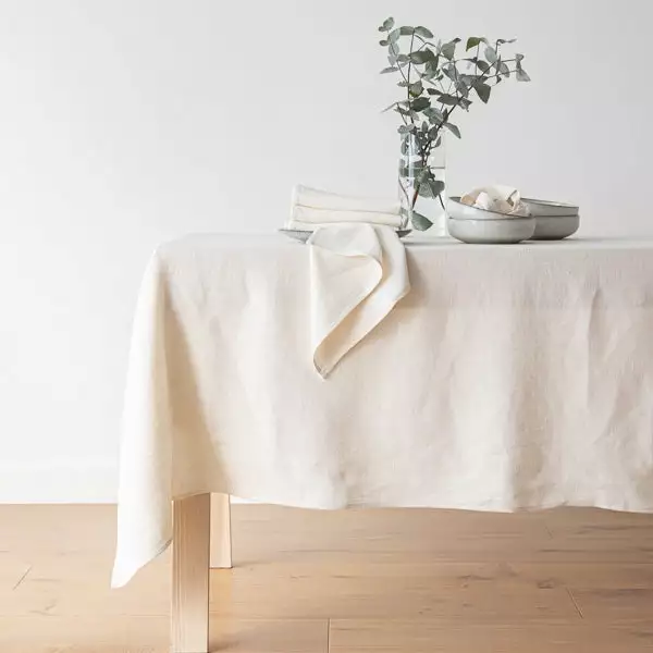 Linen Me Dining Tablecloth Cream Linen Lara Linen Me Dining Tablecloth Cream Linen Lara