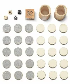 Aerin Wood & Shagreen Backgammon Set