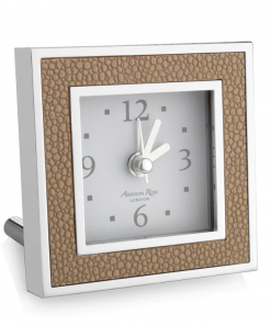 Addison Ross Alarm Clock Sand Shagreen (Square) Gifts By Occasion
