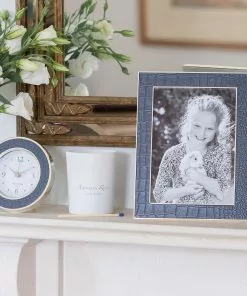 Addison Ross Frame Blue Faux Crocodile & Silver - Available In 2 Sizes