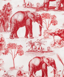 The Cat's Pajamas Safari Toile Luxe Pima Cotton Pajama (RED)