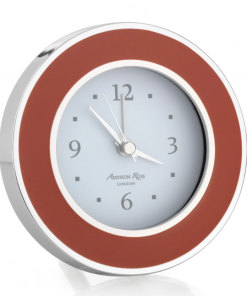 Addison Ross Alarm Clock Orange & Silver (Round)