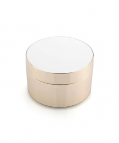 Addison Ross Gifts By Occasion Box Trinket White & Gold ( Round)