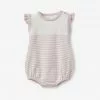 Elegant Baby Baby Romper Blush Mini Stripe Cotton Knit Bubble