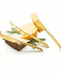 Viski Gifts By Occasion Gold Cheese Knives Set