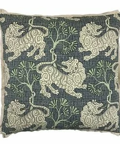 Signature Pillows Anthem Lion Dance Indigo Pillow Decorative