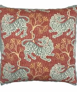 Signature Pillows Decorative Anthem Lion Dance Rouge Pillow