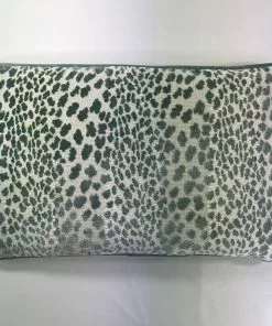 Signature Pillows Anthem Leopard Stripe Aqua Velvet Pillow