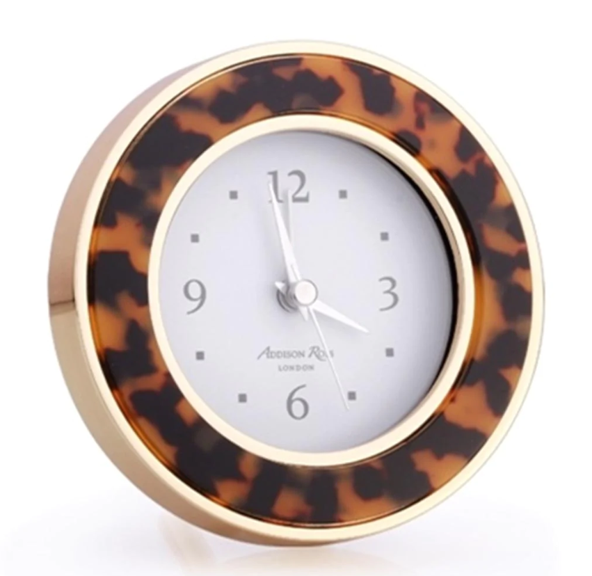 Addison Ross Gifts By Occasion Alarm Clock Tortoiseshell & Gold (Round) Addison Ross Gifts By Occasion Alarm Clock Tortoiseshell & Gold (Round)