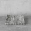 Linen Me Dining Tea Towels Black Multi Striped Linen