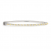 Jude Frances Mixed Metal Narrow Gold Pyramid Pave Bangle