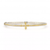 Jude Frances Mixed Metal Diamond Center Cross Bangle Wedding