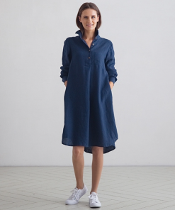 Linen Me Dress Linen Indigo Camilla