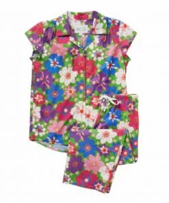 The Cat's Pajamas Flower Power Luxe Pima Capri Pajama Set
