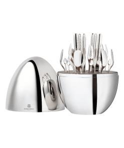CHRISTOFLE MOOD 24-PIECE SILVER_PLATED FLATWARE SET WITH CHEST