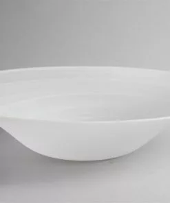 BIDKhome DECORATIVE BOWL SWIRL MATTE FINISH - ALABASTER WHITE