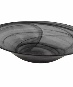 BIDKhome Gifts By Occasion DECORATIVE BOWL SWIRL MATTE FINISH - ALABASTER BLACK