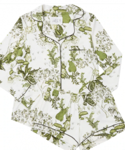 The Cat's Pajamas Gifts By Recipient Woodside Pima Knit Long-Sleeved Short Set (Available In 4 Sizes)