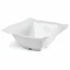 Q Home Large White Square Ruffled Edge Melamine Serving Bowl