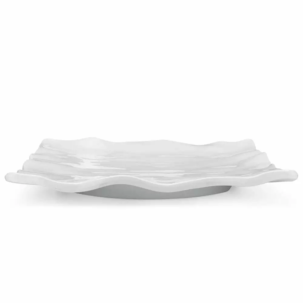 Q Home Gifts By Occasion Large White Square Ruffled Edge Melamine Platter Q Home Gifts By Occasion Large White Square Ruffled Edge Melamine Platter