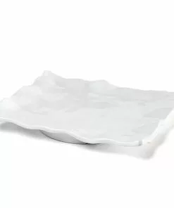 Q Home Large White Rectangular Ruffled Edge Melamine Platter Gifts By Occasion