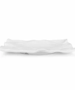 Q Home Large White Rectangular Ruffled Edge Melamine Platter Gifts By Occasion
