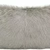 Saro Trading Grey Goat Fur Pillow 12" X 20" Gifts By Occasion