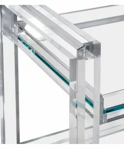Interlude Side Tables BAR CART GLASS AND ACRYLIC