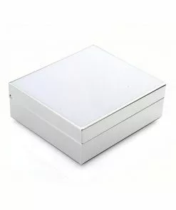Addison Ross Box Hinged White & Silver (Square)