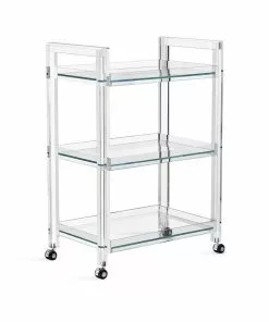 Interlude Side Tables BAR CART GLASS AND ACRYLIC