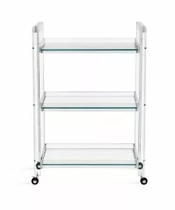 Interlude Side Tables BAR CART GLASS AND ACRYLIC