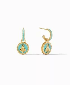 Julie Vos Bee Cameo Hoop & Charm Earring