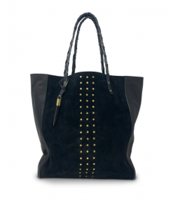 Kempton & Co Gifts By Occasion Black Suede Studded Cowdray Tote