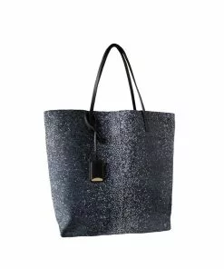 Linde Gallery Shagreen Suede Medium Tote Bag (Black)
