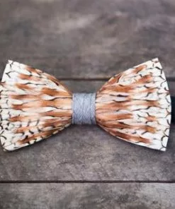 Brackish FEATHER BOW TIE - GREY BOBWHITE Gifts By Occasion