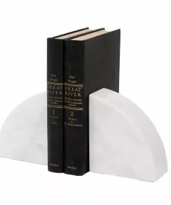Marble Crafters BOOKENDS MARBLE HEMISPHERE (PEARL WHITE)