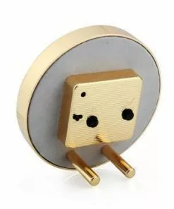 Addison Ross Alarm Clock White And Gold (Round)