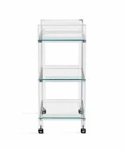 Interlude Side Tables BAR CART GLASS AND ACRYLIC